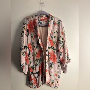 Elizabeth & James Pink & Red Floral Kimono, Size M / L